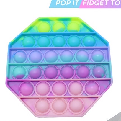 MAINAN POP IT FIDGET TOY MACARON RAINBOW-MACARON-HEXTAGON