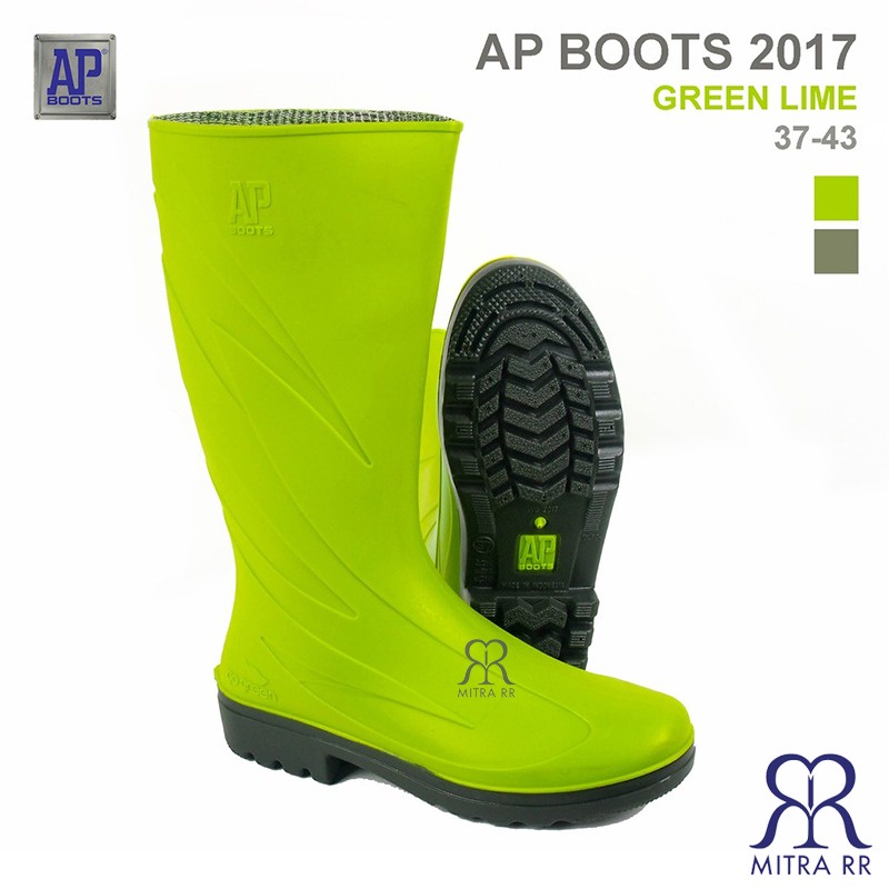 AP Boots 2017 Lime Sepatu Boot Kerja Karet Tinggi Panjang aman boots Pertanian- Sepatu Pertanian