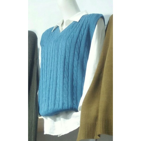 Rompi/Vest Rajut Full Cable