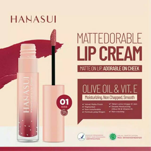 Hanasui Mattedorable Lipcream / Lipstik Hanasui Original BPOM