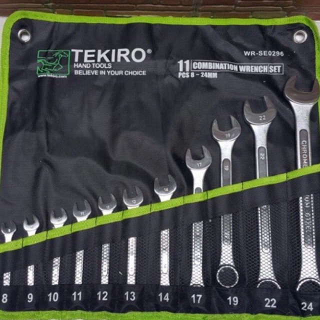 Kunci Ring Pas Set TEKIRO 11 pcs 8-24mm / Combination Wrench Set 11 pc 8 24 mm RingPas 11pcs824mm