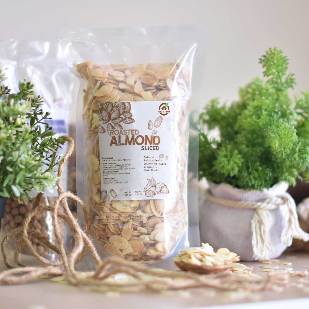 Natural Roasted Almond Sliced ( Panggang ) - 500 gr