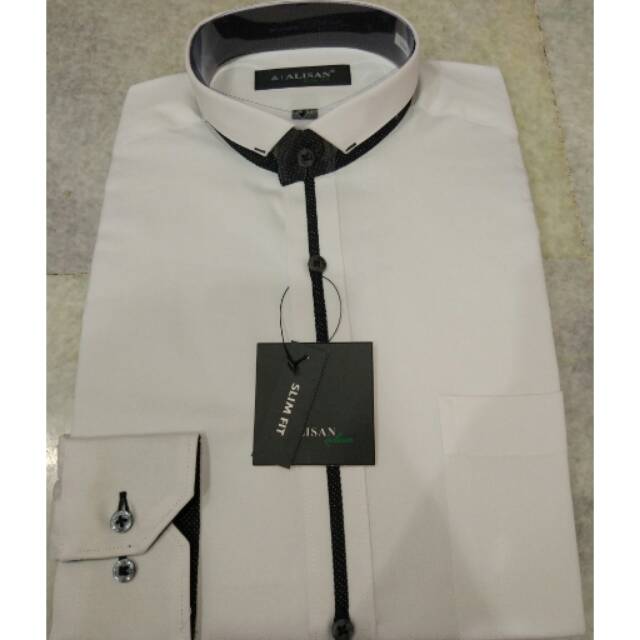 Alisan Lengan Panjang Kerah Koko Kombinasi Special Slimfit