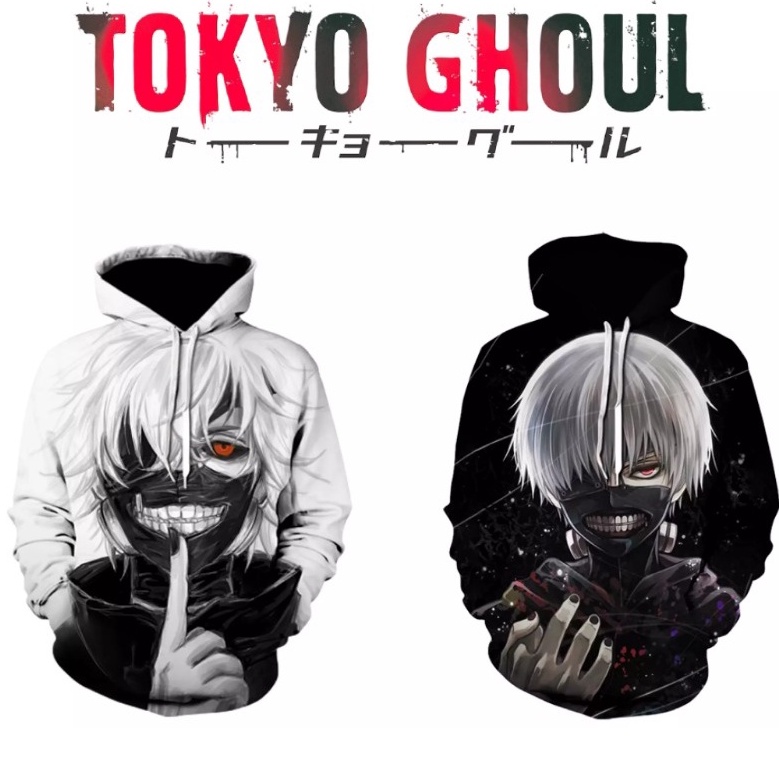 Kaneki Ken Jaket Anak 6-11 Tahun Hoodie Tokyo Kaneki Ghoul Anime Wibu Naruto