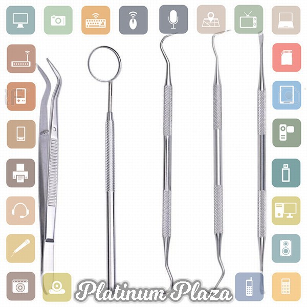 Peralatan Oral Diagnostik Perawatan Dokter Gigi Dental Care 5 in 1 - 7CKQ01 - Silver`TX24YU-