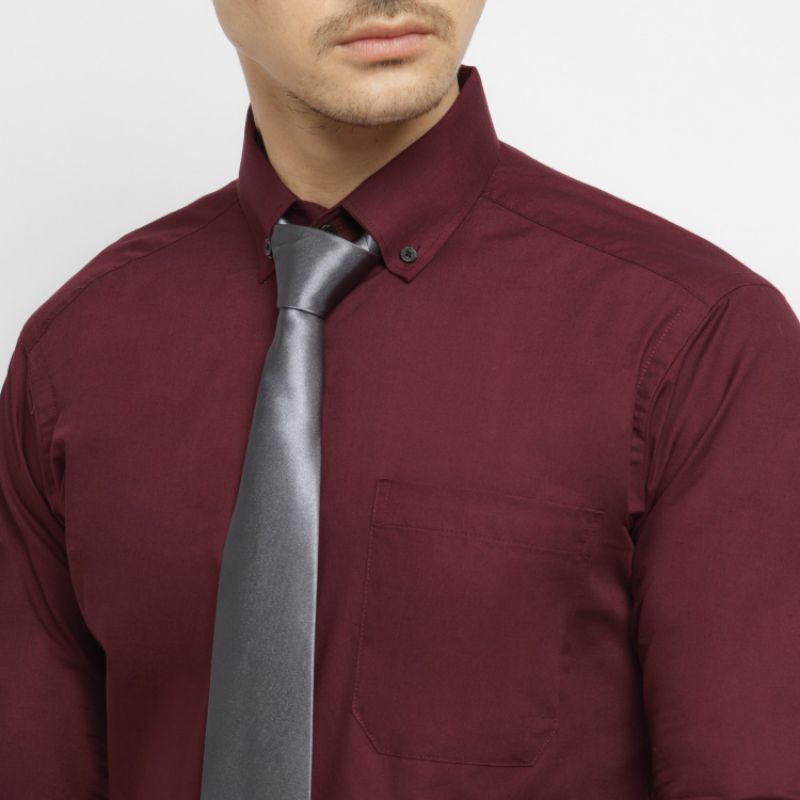 Kemeja Panjang Pria Kemeja Formal Kemeja Kantor  Kemeja Putih Hitam Abu Maroon Ukuran S M L XL XXL