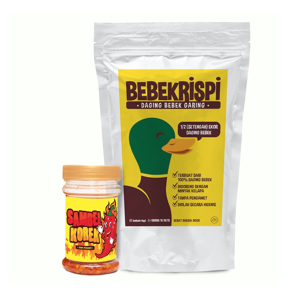 

Paket Combo Bebekrispi 1/2 (Setengah) Ekor + 1 Botol Sambel Korek