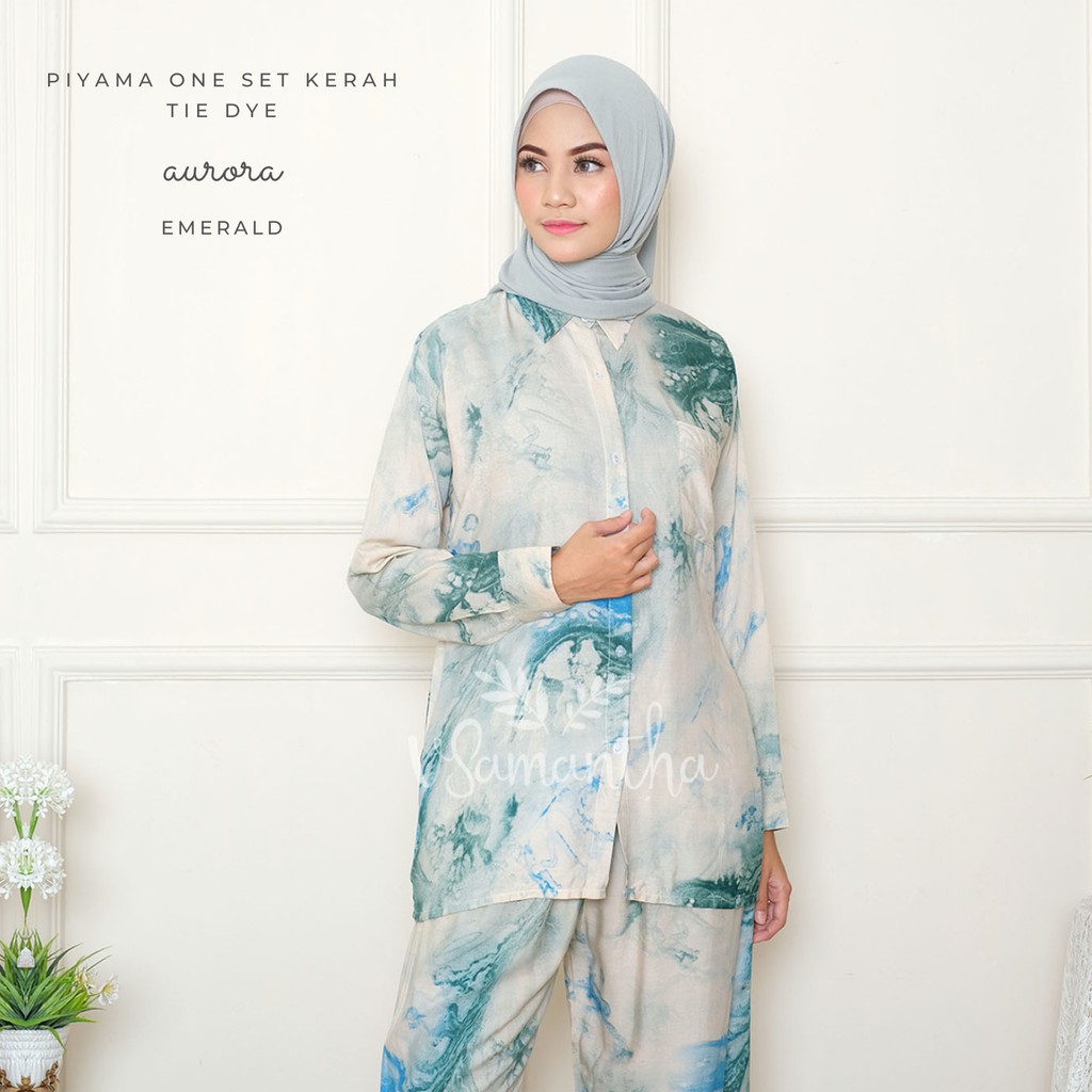 vSamantha - Pajamas Set / Piyama One Set Kemeja Tie Dye