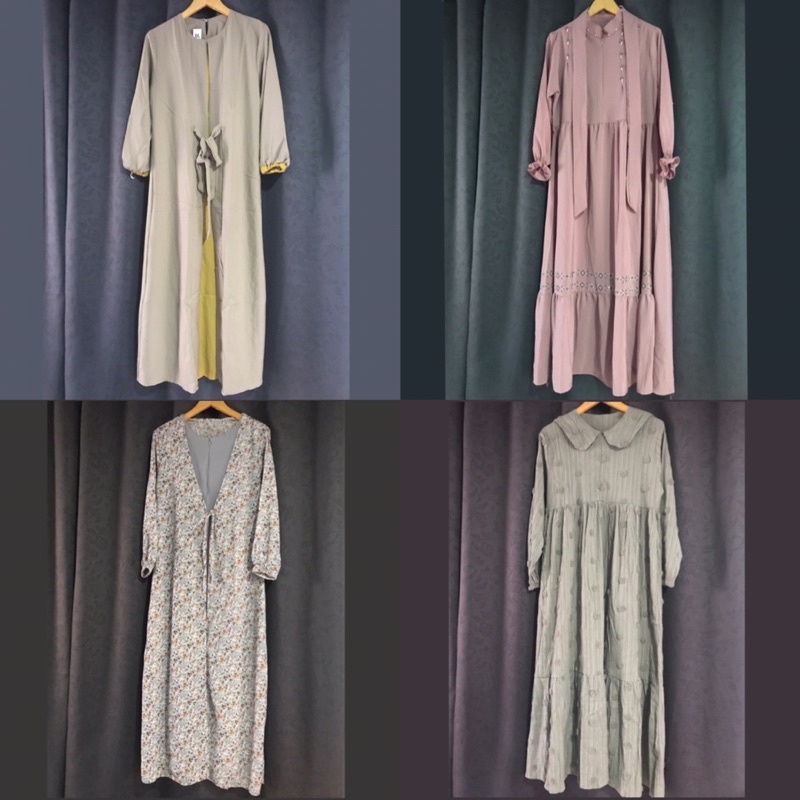 PROMO‼️Gamis Wanita Fashion | Dress Wanita | Gamis Abayya, Syakila, Kombinasi Ceruti &amp; Syakila, Pom-Pom Lady Crush