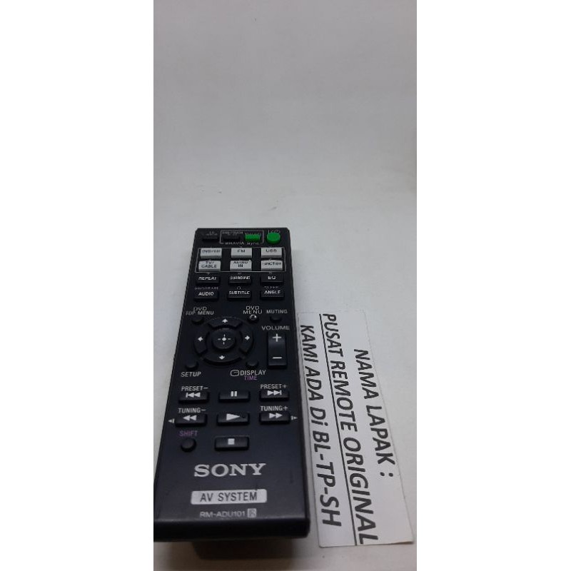 REMOTE REMOT DVD HOME THEATER SONY RM-ADU101 ORIGINAL ASLI