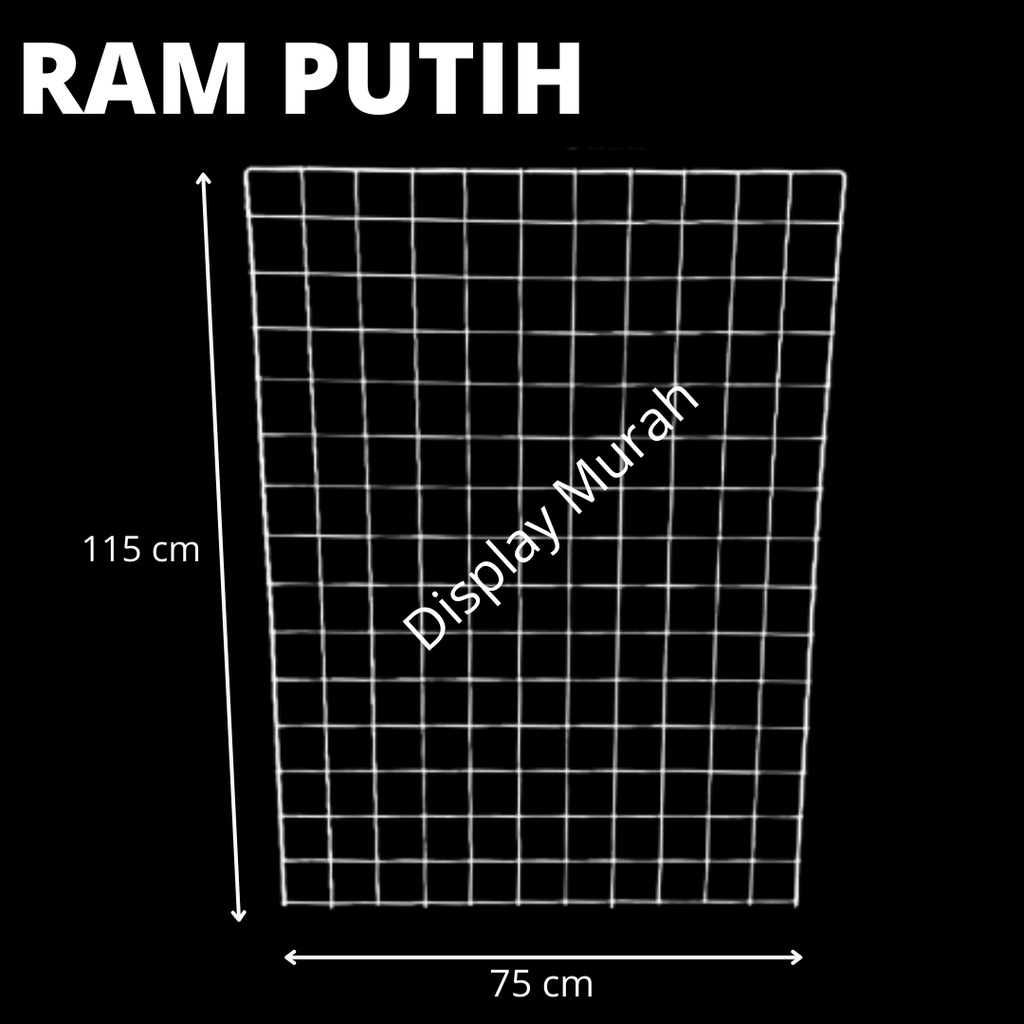 Ram Putih 75 x 115 cm Ram Kawat Besi Grid Wall Jaring Gantungan Aksesories Grid Foto Wall Grid-BH