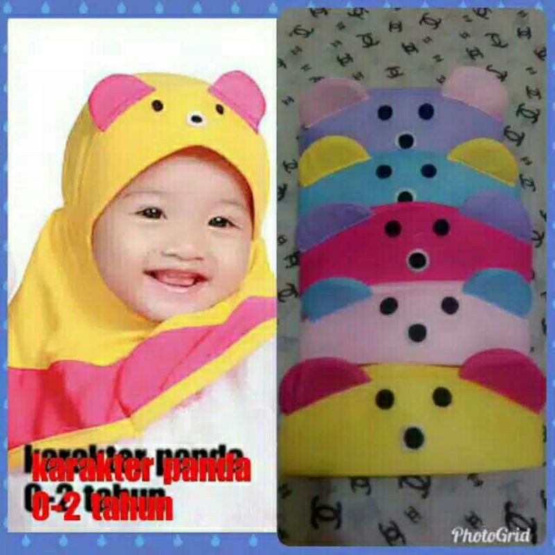 JILBAB ANAK BAYI BALITA KARAKTER PANDA/LUCU MURAH