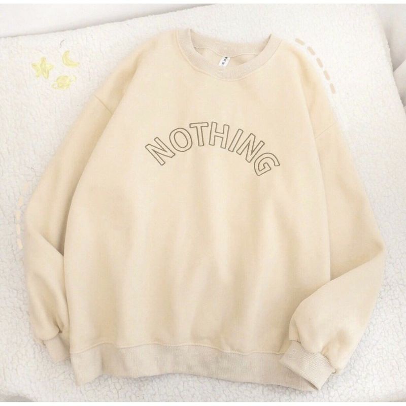 S - XXXXXL(6XL) Sweater NOTHING BIGSIZE Sweatshirt Oblong Fleece OVERSIZE Crewneck Unisex Jumbo Mint Sage Green Mocca Beige Krem Khaki 5XL 4XL 3XL 2XL XL L M S