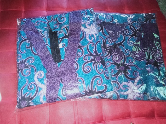 Batik Couple Keluarga Terbaru  Sania Ruffle Ori Ndoro Jowi Dnt Mega Biru