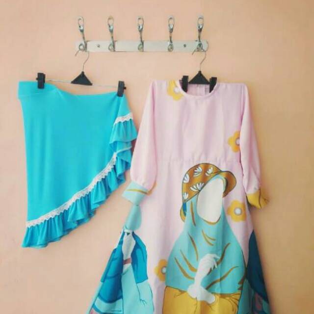 gamis azka plus hijab