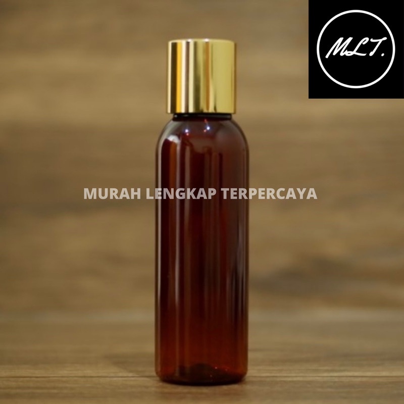 BOTOL PRESSTOP 100ML AMBER PRESTOP GOLD SILVER