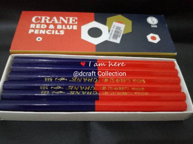 Pensil Merah Biru Bijian