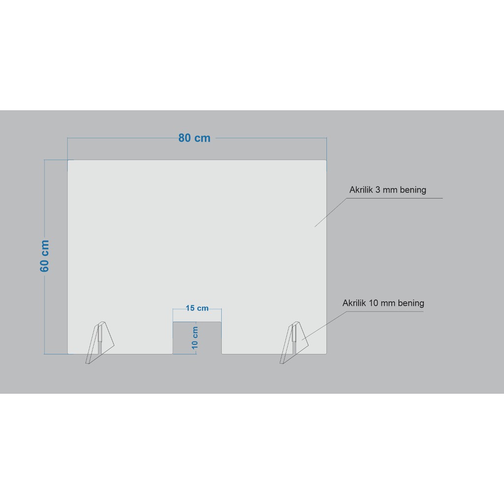 SEKAT/PARTISI/PEMBATAS AKRILIK ukuran 60 x 80 cm