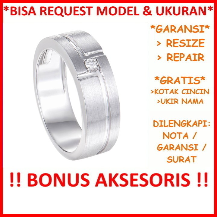 Gratis Tulis Ukir Nama Bisa Pesan Model Garansi Silver Asli Cincin Kawin Perak Nikah Tunangan Id415