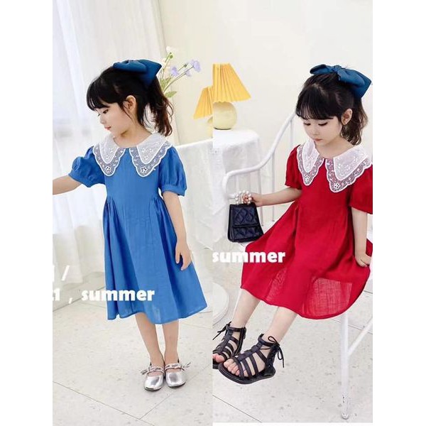 dress biru korea