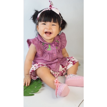 setelan kemeja anak perempuan 1 2 3 tahun newborn 6 12 bulan ruffle ALLYSA NADIA shirt set setelan balita shirt set