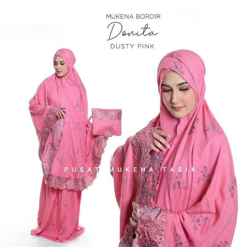 PUSAT GROSIR BELI MUKENA JUMBO DEWASA KATUN RAYON BORDIR DONITA | COD TERMURAH TRAVELLING