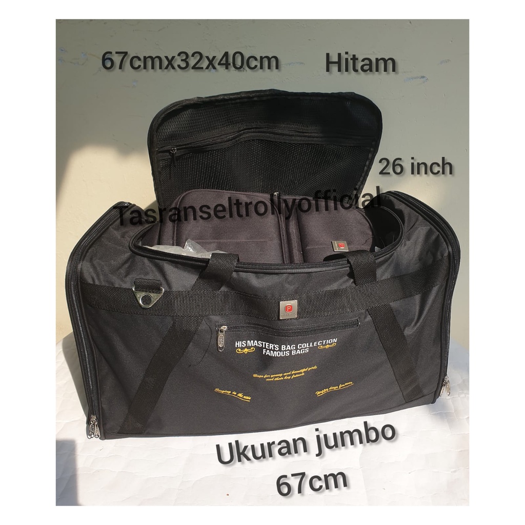 Tas Pakaian Travel Bag Polo Interclub 67cmx32x40cm ukuran Jumbo100%original.