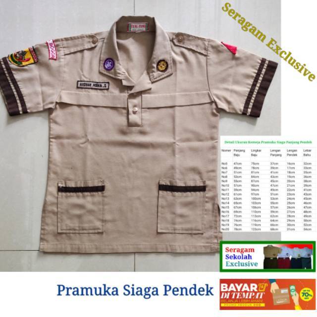 Baju Seragam Sekolah Kemeja Pramuka Siaga Lengan Panjang dan Lengan Pendek KIALITAS KAIN TERBAIK JAH