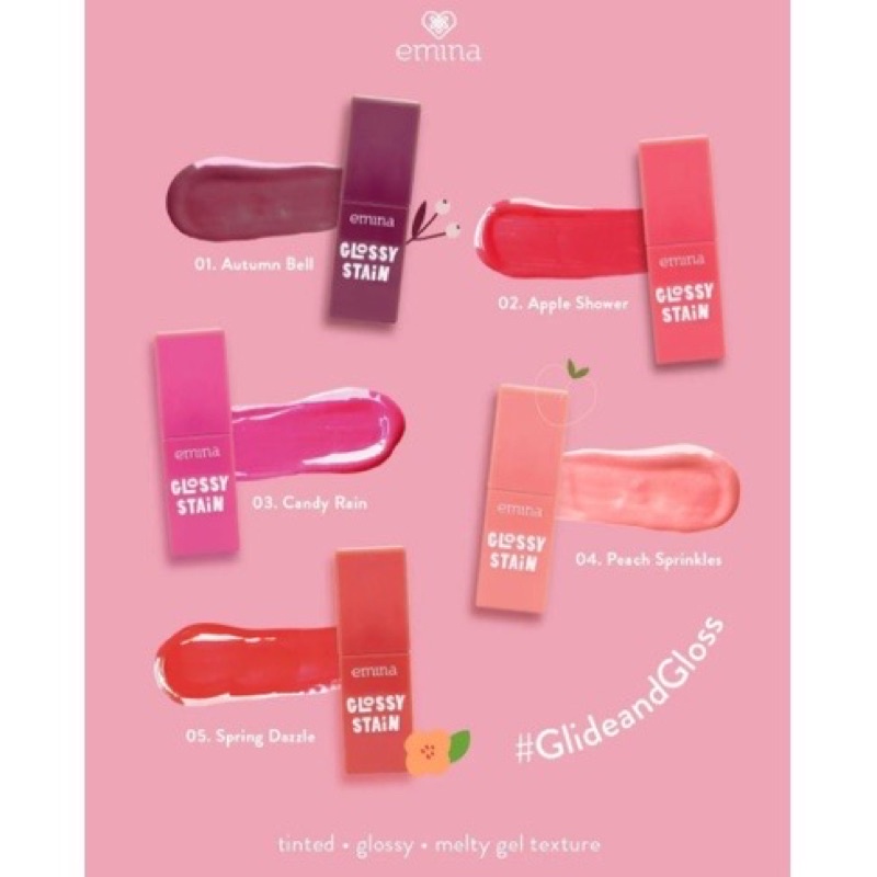 EMINA GLOSSY STAIN LIP TINT 3 GR 01/02/03/04/05