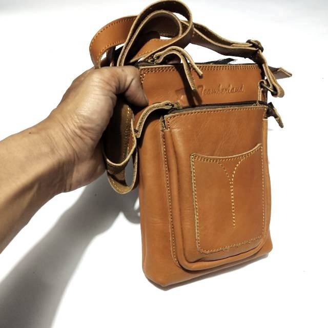 Tas selempang kulit sapi  asli timberland tracking pouch