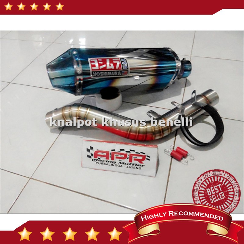 Murah Knalpot Yoshimura Blue For Benelli TNT 250 Slip On siap pasang APR muffler Purbalingga