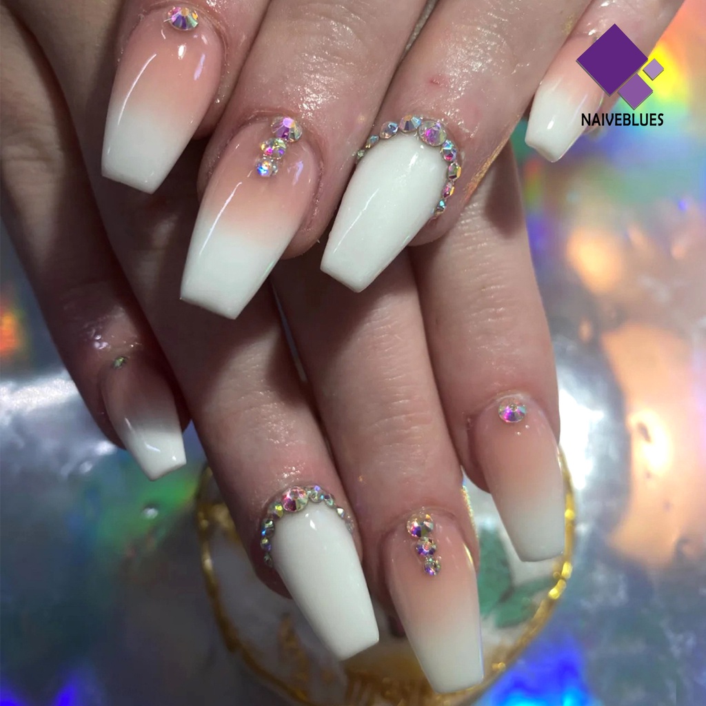 500pcs Kuku Palsu Bahan Plastik Warna Natural Untuk Wanita