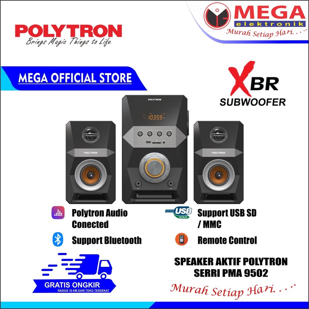 SPEAKER AKTIF POLYTRON PMA-9502 ORIGINAL BERGARANSI RESMI
