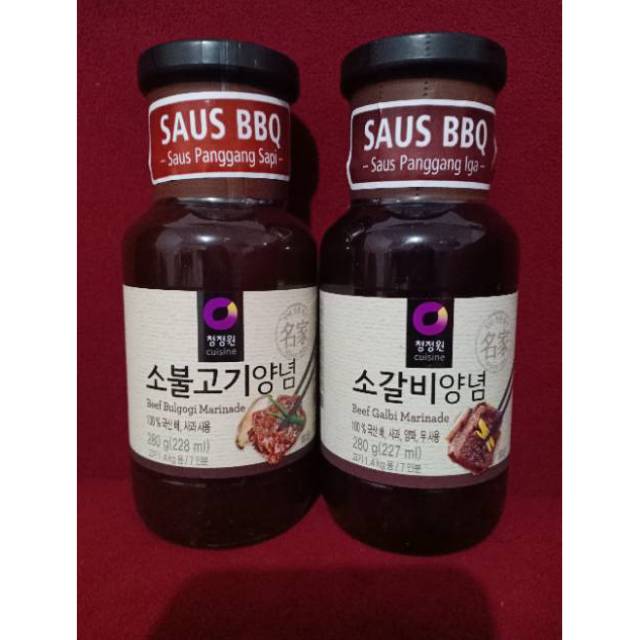 

Chung Jung CJ One Korean Beef Bulgogi Kalbi Marinade BBQ Sauce Saus Barbecue Barbekyu Sapi Iga Korea