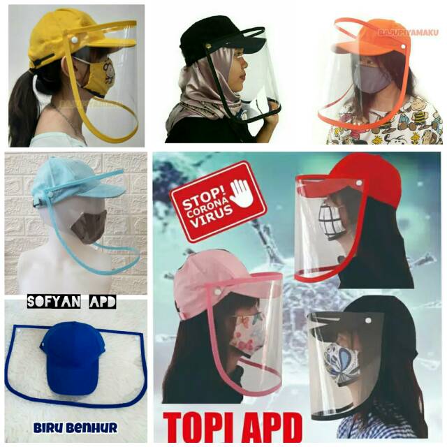 Topi face shield base ball dewasa APD/ bisa COD