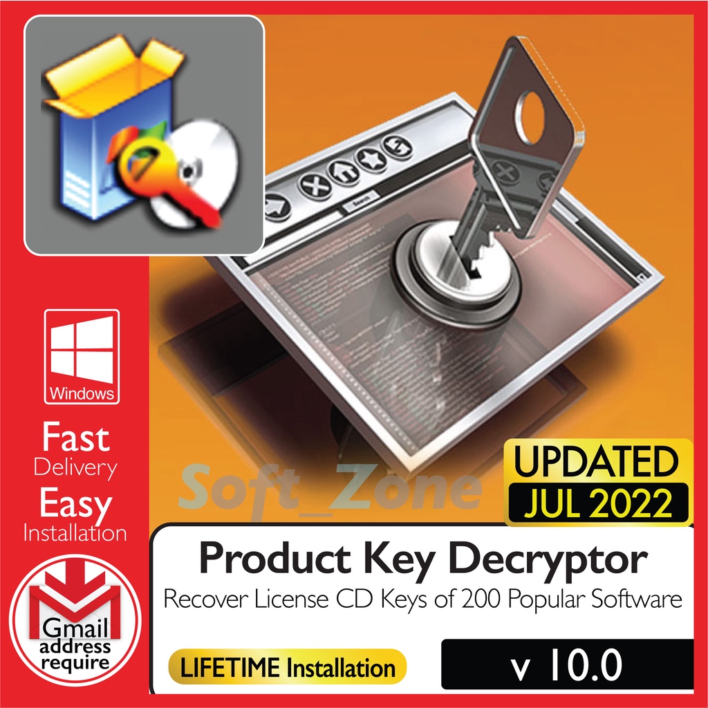 

Prdct Ky Dcryptr 10.0 - Rcvr Lcns CD Kys f 200 Pplr Sftwr [WINDOWS x64] - Dgtl Dwnld