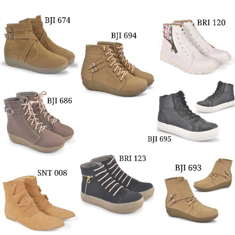 SEPATU BOOT KASUAL WANITA BOOTS FLAT CEWEK BERKUALITAS