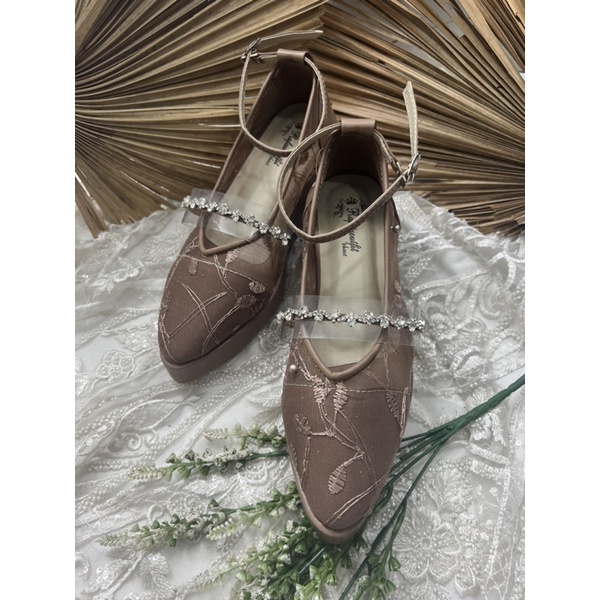 sepatu wedges wedding rafaizoutfit  mocca 5cm