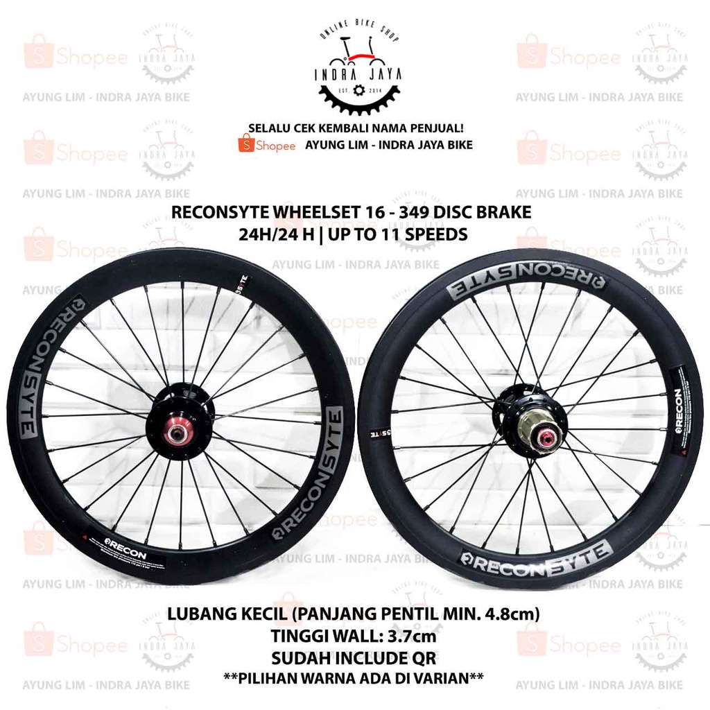 WHEEL SET RECON SYTE 16 -349 DISC BRAKE - F24H / R24H