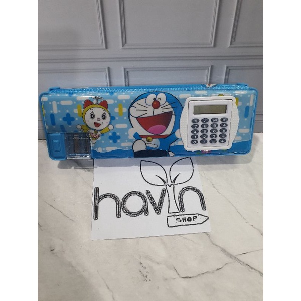 kotak pensil ada kalkulator/pencil case KALKULATOR/TEMPAT PENSIL MAGNET KALKULATOR-DORAEMON