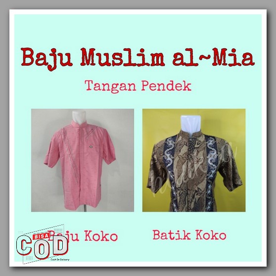 Koko Kurta Lengan Pendek Matt Katun Toyobo Adem Tebal Halus Terlaris H4H8 Baju muslim batik koko pendek panjang almia al mia al-mia ori obral - S, BATIK - PENDEK