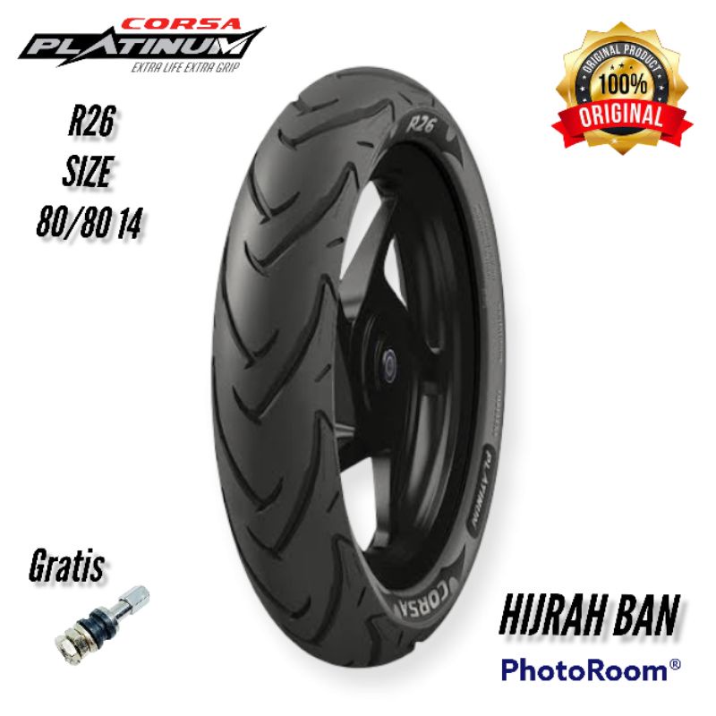 BAN LUAR TUBLES CORSA R26 UKURAN 80/80 14,CORSA R26 80/80 14