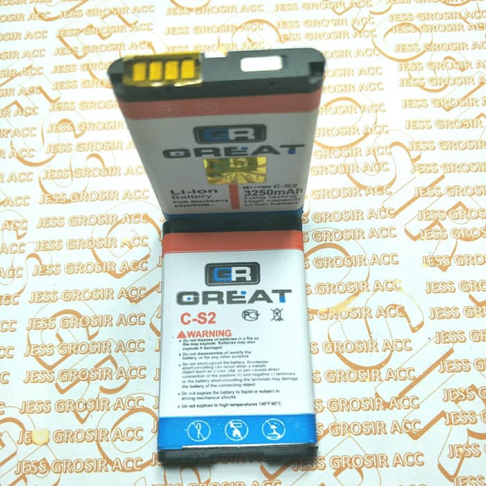 Baterai Battery GREAT Double Power BlackBerry BB Gemini C-S2 , CS2 8520 9300