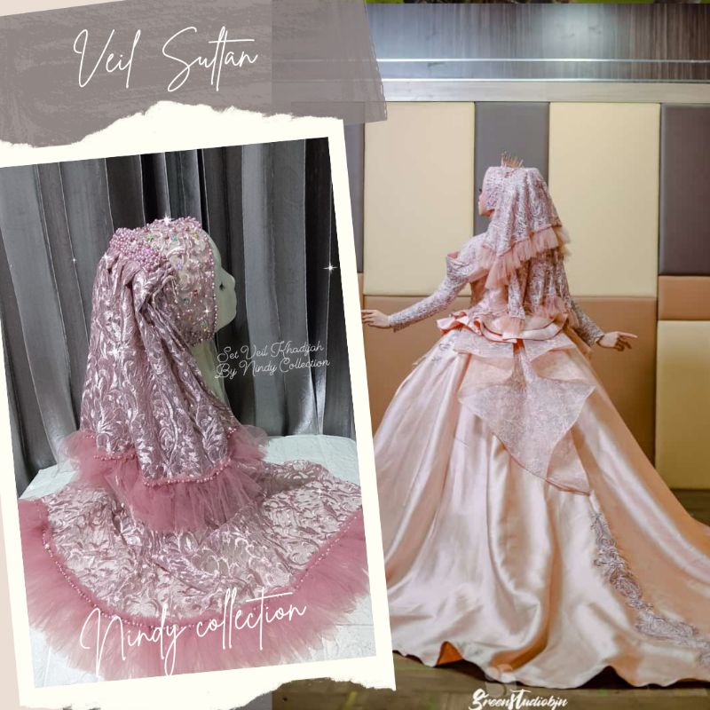 veil Khadijah, veil pengantin,kerudung pengantin premium