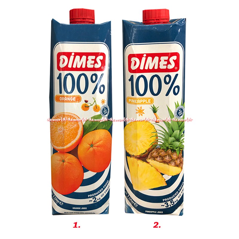 Dimes 100% Orange Pineapple 1L Juice Buah Jeruk Nanas Nenas Fruit UHT Siap Minum Dimess