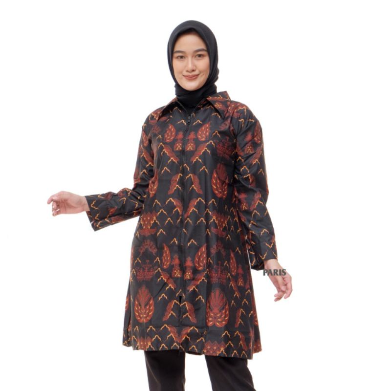 TUNIK BATIK ZIPPER DEPAN TERBARU