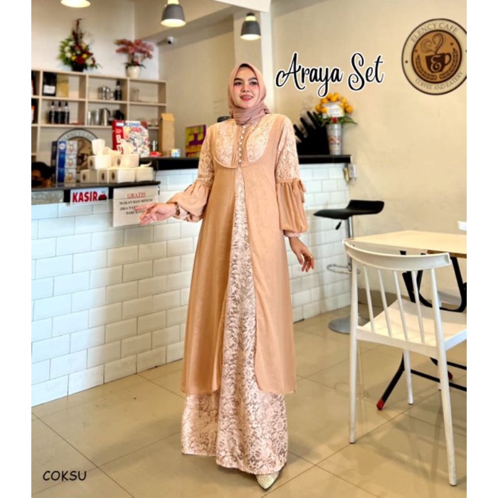 ARAYA Gamis pesta muslimah gaun komdangan wisuda walimatul bridemaid