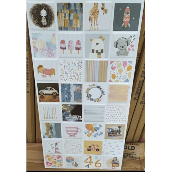 Keramik Kamar Mandi/Keramik Dapur/dFest Colore/W63716R/Keramik Motif/Keramik Roman