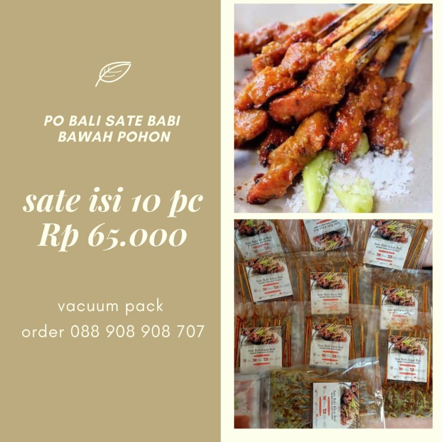 

sate babi bawah pohon isi 10 asli bali