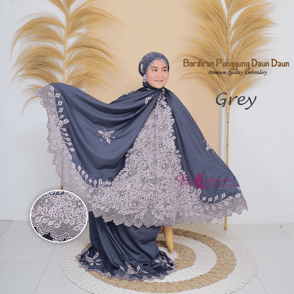 Mukena Bordir Punggung Daun Daun